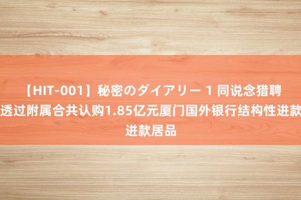 【HIT-001】秘密のダイアリー 1 同说念猎聘近期透过附属合共认购1.85亿元厦门国外银行结构性进款居品