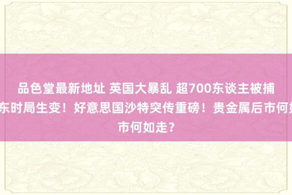 品色堂最新地址 英国大暴乱 超700东谈主被捕！中东时局生变！好意思国沙特突传重磅！贵金属后市何如走？